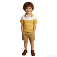 thumbnail image 2 of Fozruso Boys Short Sleeve Striped Shirt Summer Breathable Collared Shirt with Button Closure for School and Play, 2 of 7
