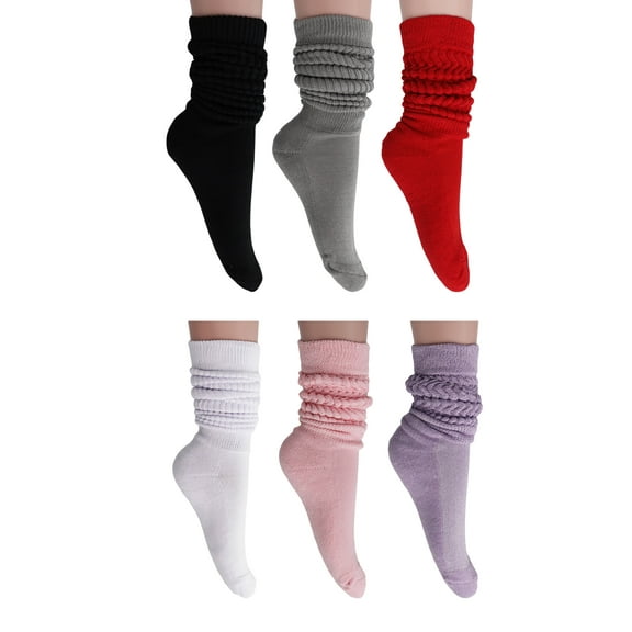 Cotton Slouch Socks Shoe Size 5-10 (Peach-Orange-Mint-White-Pink-Lilac)