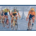 thumbnail image 1 of Vintage Tour de France Vélo Course Cerulean Bleu Sport Papier Peint Bord Rétro Design, Rouleau 15' x 9'', 1 of 3