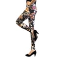 thumbnail image 3 of Wrapables® Women’s Ultra-Soft and Stretchy Printed Leggings for Activewear and Workout, Skulls, 3 of 4