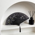 thumbnail image 2 of Cherry Blossom Silk Folding Fan with Bamboo Ribs, Durable Hand Fan for Stage Props, Wedding & Home Decor, 2 of 6