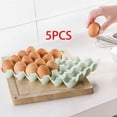 thumbnail image 3 of Caja de almacenamiento de huevos frescos apilable de 5 x 24 rejillas, bandeja para huevos de gran capacidad para refrigerador Verde claro, 3 of 9