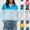 thumbnail image 3 of JGGSPWM Womens Half Button V-Neck Sweater Solid Color Lightweight Fall Long Sleeve Pullover Tops Trendy Cute Crop Sweatshirt White M, 3 of 5