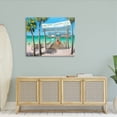 thumbnail image 2 of Summer Vacation Beach Pier Coastal Painting Gallery Wrapped Canvas Print Wall Art, 2 of 7