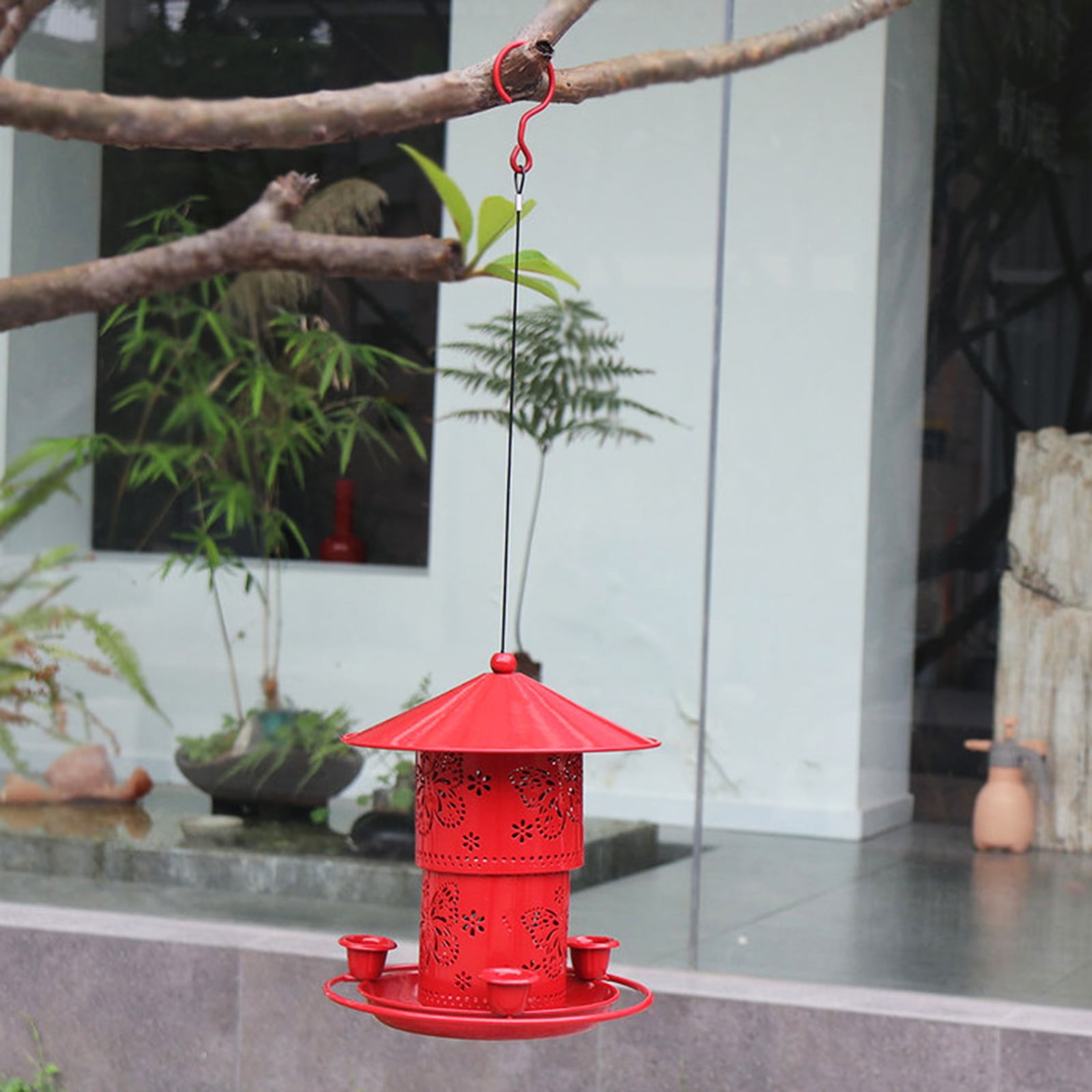 Beautiful Bird Feeder Outdoor Garden Yard Hummingbird Treat Water Feeder Outdoor Beautiful Lantern-shape Decorations