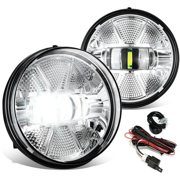 DNA Motoring FL-ZTL-374-CH For 2007-2014 GMC Sierra Clear Lens LED Projector Fog Light Lamps
