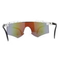 thumbnail image 4 of Futuristic Adjustable Arms Cyberpunk Monoblock Shield Sunglasses White Black Blue Mirror, 4 of 4