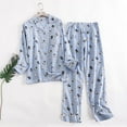 thumbnail image 3 of Womens Pajama Sets Cotton Flannel Loose Spring Autumn Winter Cartoon Print Long Sleeve Tops With Pants Two Piece Women Pajamas & Loungewear Homewear, 3 of 3