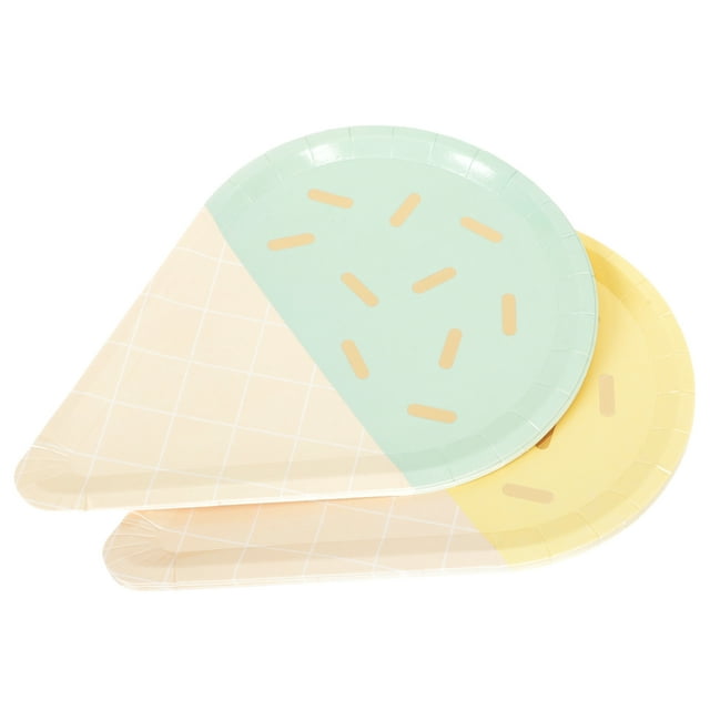 EeaseCA 16pcs Ice Cream Plates Paper Plates Dessert Cake Plates Ice Cream Party Plates