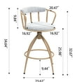 thumbnail image 5 of 26'' Beige Counter Height Bar Stools, Set of 2 | Comfort for Dining Room Use | Fabric Upholstery on Metal Frame | Simple Assembly with Instructions, 5 of 6