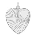 thumbnail image 1 of Sterling Silver Engraveable Heart Disc Charm Pendant, 1 of 1