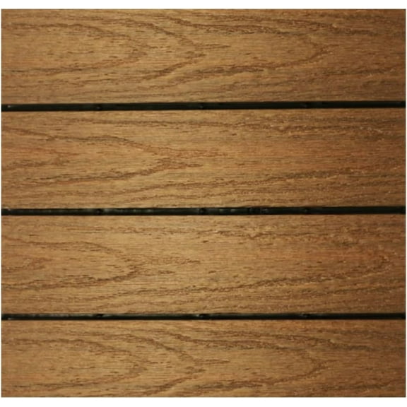 UltraShield Naturale 1 ft. x 1 ft. Quick Deck Outdoor Composite Deck Tile Sample (Peruvian Teak)