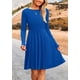 thumbnail image 5 of Vestido PRETTYGARDEN de Otoño Azul de Punto Acanalado de Manga Larga Talla L, 5 of 8