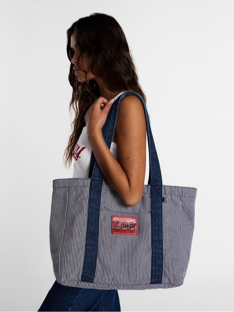Kacey Lee Women's Denim Tote Bag, Hickory Stripe - Walmart.com