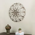 thumbnail image 4 of Sunjoy Vintage Gold Fleur-De-Lis Wall Decor Indoor Outdoor Distressed Decoration Metal Wall Art with Keyhole Hanger, 29’’ x 29’’ x 4’’, 4 of 7