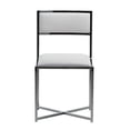 thumbnail image 2 of Eun 20 Inch Vegan Faux Leather Dining Chair, Chrome Base, Set of 2, White- Saltoro Sherpi, 2 of 5