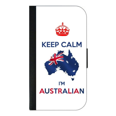 Keep Calm I'm Australian - Australia - Phone Case Compatible with the Samsung Galaxy s9 - Wallet Style with Card (Best International Phone Cards Australia)