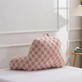 thumbnail image 6 of Checkered Reading Pillow for Sitting up in Bed Sofa Kids Teens, Backrest Pillow with Arms for Boys Girls Women Petites Pregnancy, Back Support Cushion for Couch Floor Nursery Playroom,Pink, 6 of 18