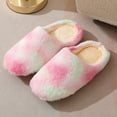 thumbnail image 4 of KYAIGUO Soft Slippers for Women Mens,Plush Shoes Winter Warm Slip on House Indoor Slippers Women's Bedroom Warm Shoes Slippers Colorful Indoor Warm Silent Soft Sole Slippers, 4 of 8