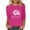 #135-Hot Pink, variant on Cutuoiiu Women's Fashion Printed T-shirt 3/4 Sleeve Round Neck Casual Tops Gifts