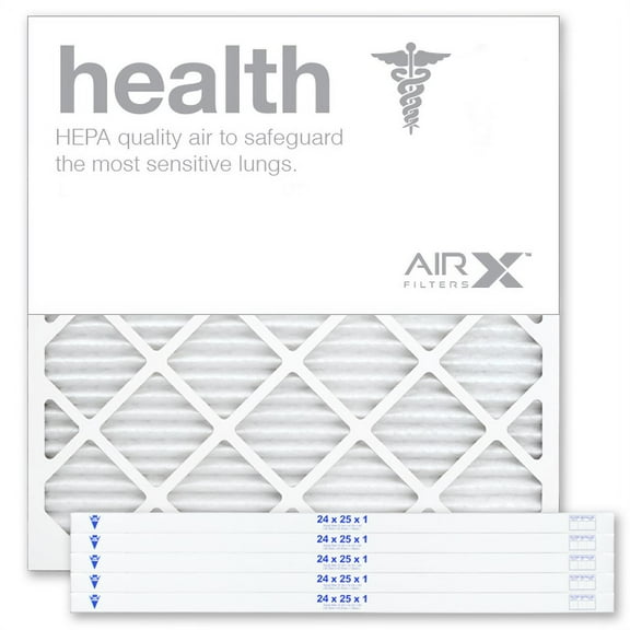 AIRx Filters Health 24x25x1 Air Filter MERV 13 AC Furnace Pleated Air Filter Replacement Box of 6, Made in the USA