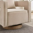 thumbnail image 6 of Swivel Accent Chair, Modern Upholstered Lounge Chair Armchair with 360 Degree Swiveling Weathered Base, Leisure Club Chair Comfy Single Sofa Chair for Nursery Bedroom Living Room Office, Beige, 6 of 7