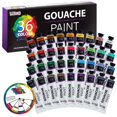 thumbnail image 1 of U.S. Art Supply Professional Juego de 36 colores de pintura Gouache en tubos grandes de 18 ml - Colores ricos y vivos para artistas estudiantes principiantes - Pinturas de retratos en lienzo - Rueda d, 1 of 7