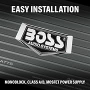 BOSS Audio Systems AR1500MK مكبر صوت السيارة ، 8 مجموعة أسلاك القياس - 1500 إخراج عالي ، 2 / 4 Ohm Stable ، Class AB ، Monoblock ، Mosfet Power Supply ، Remote Subwoofer Control ، Stereo
