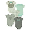 thumbnail image 2 of Little Treasure Baby Boy Cotton Bodysuits 5pk, Well Dressed, 3-6 Months, 2 of 2