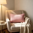 thumbnail image 5 of Leodye 1PCS Square Tweed Plaid Throw Pillow Cover Piped Edge Woven Textured Decorative Lumbar Cushion for Sofa Bedroom Living Room Layout -19.68x11.81x0.39in, 5 of 6