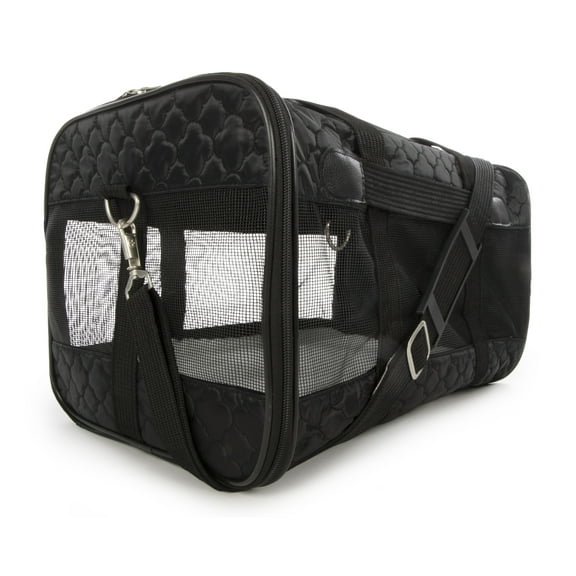 Sherpa Travel Original Deluxe Airline Approved Pet Carrier - Black Lattice Stitching, Large