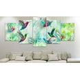 thumbnail image 2 of Tiptophomedecor Stretched Canvas Animal Art - Colourful Hummingbirds Green 5 Piece - Stretched & Framed Ready To Hang Art, 2 of 4