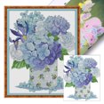 thumbnail image 1 of Kit Punto Cruz Hortensia Impresa Hilo Algodón Ecológico Bordado 14CT 32x38cm, 1 of 9