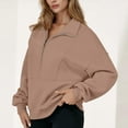 thumbnail image 4 of BLCHUNen Sweatshirts for Women Long Sleeve Half Zip up Pullover Turndown Collar Leisure Workout Sports Tops, 4 of 5
