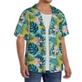 thumbnail image 2 of Sikiie Tropical Floral Men's Wrinkle Free Untucked Cuban Shirt Business Casual Button Down Shirts Short Sleeve ShirtLarge, 2 of 5