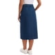 thumbnail image 3 of FALDA DE JEAN MIDI ALTA CINTURA CON BOTONES INSPIRE CHIC PARA MUJERES, FALDAS DE JEAN CASUAL CON RENDIJA, S AZUL OSCURO, 3 of 6