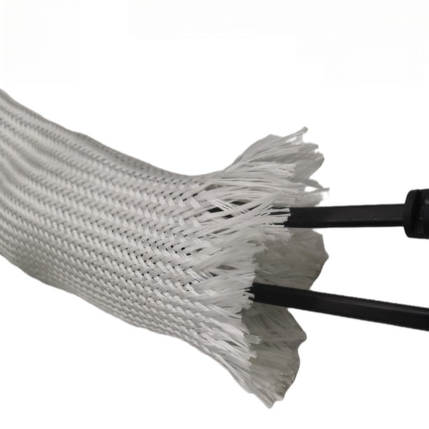 Tubo trenzado de fibra de vidrio resistente a altas temperaturas, envoltura de fibra de vidrio ignífuga, envoltura de aislamiento térmico, tubo embrionario de fibra de vidrio