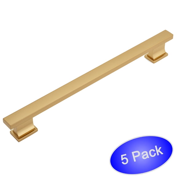 5 Pack - Cosmas 702-192GC Gold Champagne Contemporary Cabinet Hardware Handle Pull - 7-1/2" Inch (192mm) Hole Centers