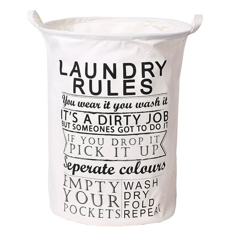 - Foldable Laundry Hamper Cotton Linen Basket Bag Dirty Washing Clothes & Toy Storage Organizer