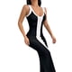 thumbnail image 3 of Txlixc Vestido largo de punto femenino bodycon, vestido midi de cuello V sin mangas Txlixc moda, 3 of 7