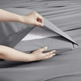 thumbnail image 6 of LammaLoe Extra Deep Pocket Sheets Twin Set, 3 Piece, Fits 18"-24" Mattress, Breathable & Extra Soft Bed Sheets, Gray, 6 of 8