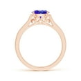 thumbnail image 2 of ANGARA Natural Oval Tanzanite Solitaire Ring with Diamonds in 14K Rose Gold for Women (Size-7x5mm) | December Birthstone, Birthday, Anniversary, Jewelry Gift for Women | Natural Tanzanite Ring, 2 of 9