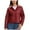 Red, variant on GigrtiJin Women's Leather Cropped Jacket Solid Color Turndown Collar Button Down Long Sleeve Outcoat Trendy Vintage Outwear