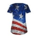 thumbnail image 5 of Camiseta de manga corta con cuello redondo y estampado informal de moda del Día de la Independencia para mujer Fridja hjk4102, 5 of 5