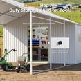 thumbnail image 4 of FOROUTIA 12x25ft Heavy-Duty Metal Carport with 12x5ft Storage Shed, White All-Weather Garage Shelter for Car/Truck/Boat/Lawn Equipment, Outdoor Tool Storage & Patio Shelter, 4 of 9
