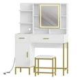 thumbnail image 1 of 1 Iron, Mdf, Mirror, Led Light Hook Dressing Table With Stool, 1 of 9