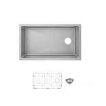 Glacier Bay Tight Radius 31 in. Undermount Single Bowl 18 Gauge Stainless Steel Kitchen Sink with Accessories