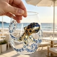 thumbnail image 6 of Artisanal Blue Ringed Octopus Glassware, 3D Octopuses Stemless Wine Glasses, Handcrafted Marine Animal Bar Glass for Coastal Home Decor Ocean Lovers, 6 of 9