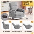 thumbnail image 4 of Furmax 360° Swivel Recliner Power Massage Rocker Chair Adult Glider Rocker with 2 Comfy Pillows for Nursery,Loop Yarn Gray, 4 of 7