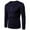 Navy, variant on Jalioing Fall Winter Shirts for Men Fleece Lined Long Sleeve V Neck Button T Shirt Thick Warm Pullover Tee